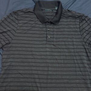 Perry Eli’s Men's Striped Polo Shirt - dark blue